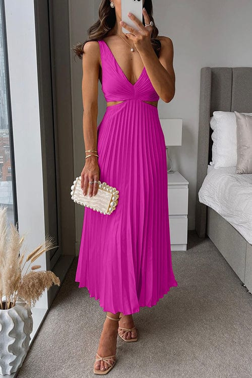 Aria™ | Timeless Pleated Cut-Out Dress