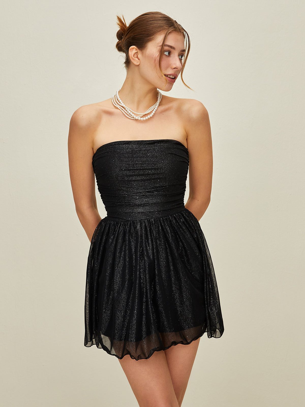 Natalia™ | Off-Shoulder Sequin Mesh Dress
