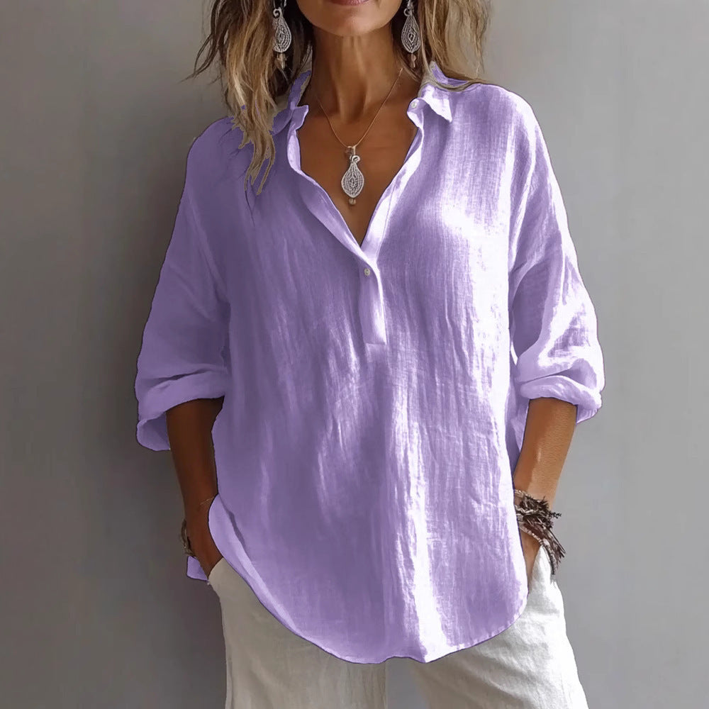 Elowen™ | Relaxed Linen-Cotton Blouse
