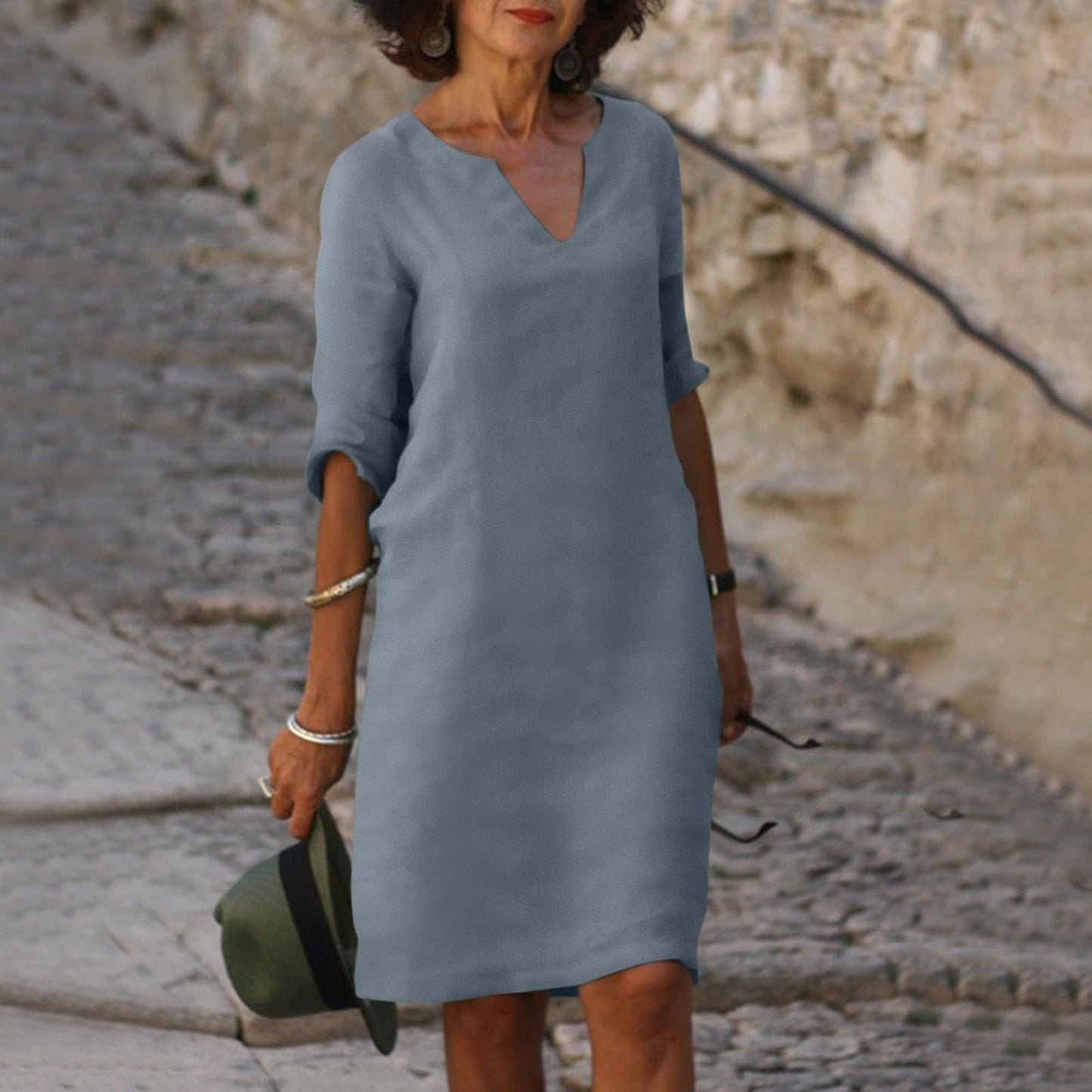 Hazel™ | Elegant V-Neck Summer Dress