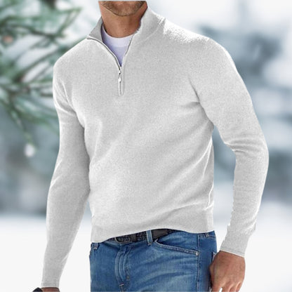 Elijah ™ | Fine-Knit Men's Sweater with Quarter Zip