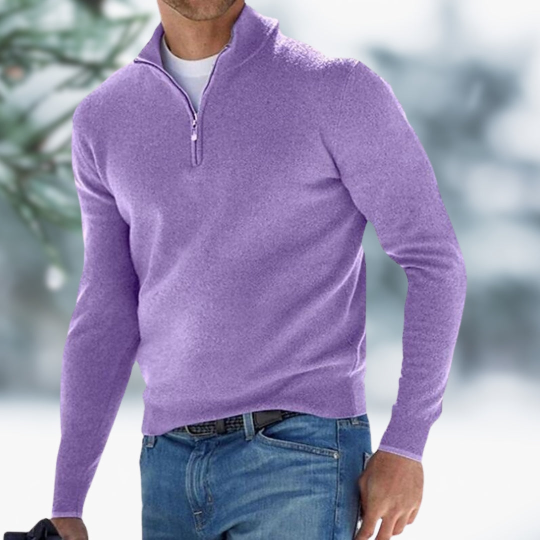 Elijah ™ | Fine-Knit Men's Sweater with Quarter Zip