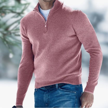 Elijah ™ | Fine-Knit Men's Sweater with Quarter Zip