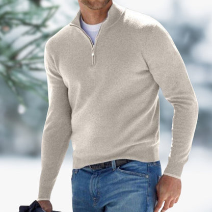 Elijah ™ | Fine-Knit Men's Sweater with Quarter Zip