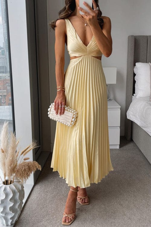 Aria™ | Timeless Pleated Cut-Out Dress