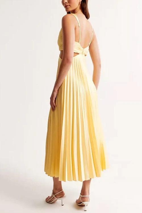 Aria™ | Timeless Pleated Cut-Out Dress