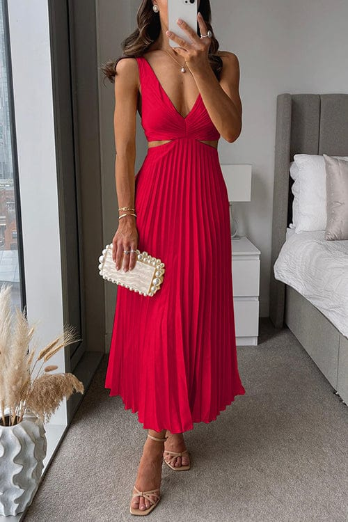 Aria™ | Timeless Pleated Cut-Out Dress