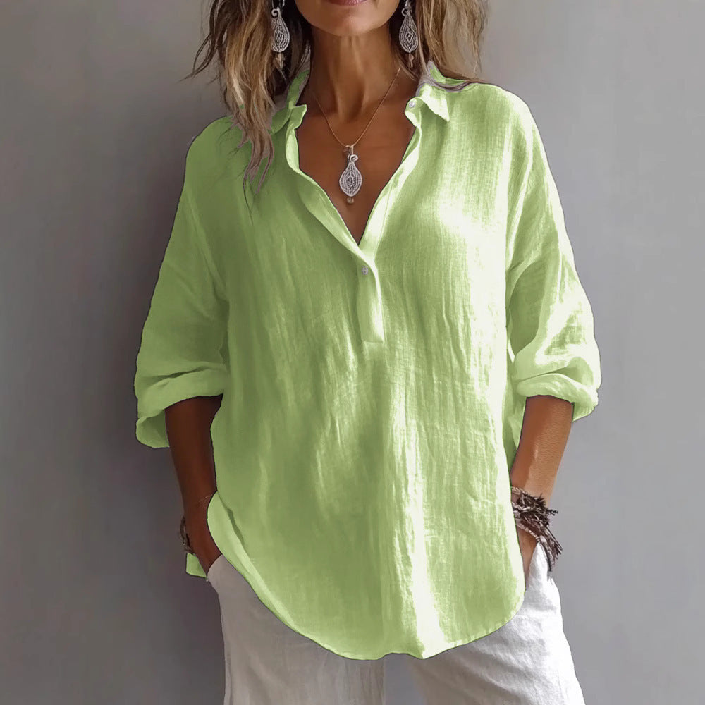 Elowen™ | Relaxed Linen-Cotton Blouse