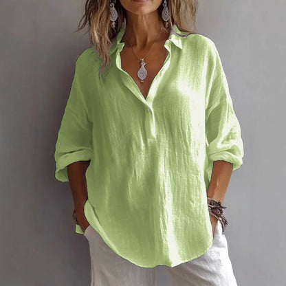 Elowen™ | Relaxed Linen-Cotton Blouse