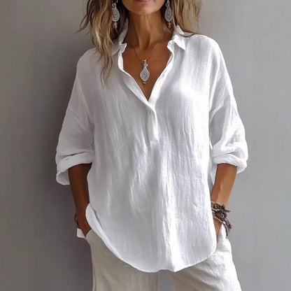 Elowen™ | Relaxed Linen-Cotton Blouse