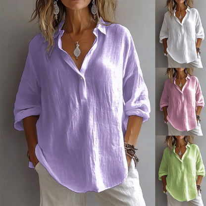Elowen™ | Relaxed Linen-Cotton Blouse
