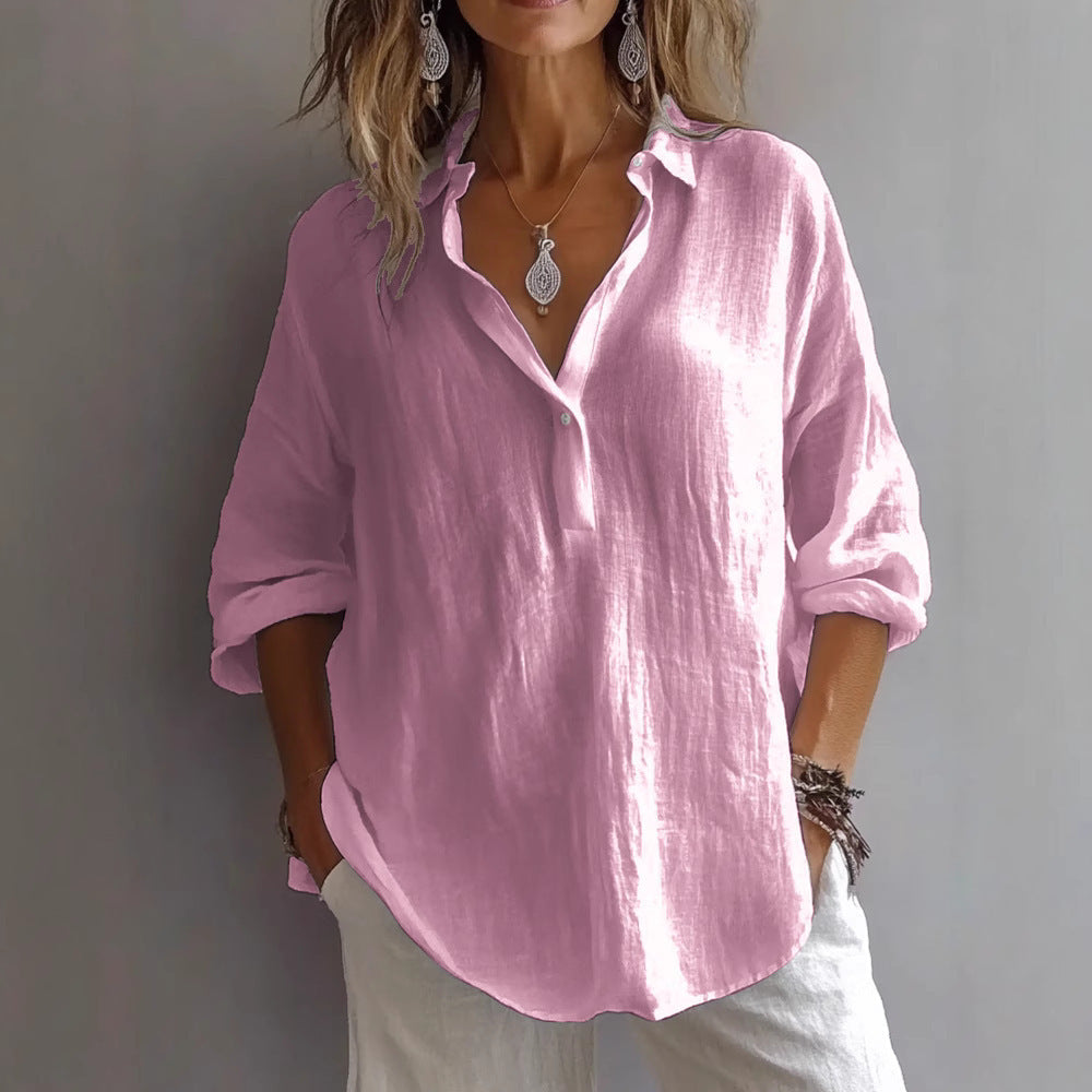 Elowen™ | Relaxed Linen-Cotton Blouse