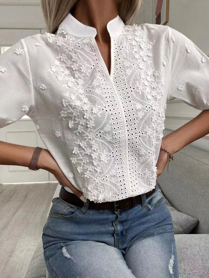 Élise™ | Mila Blouse with Delicate Embroidery