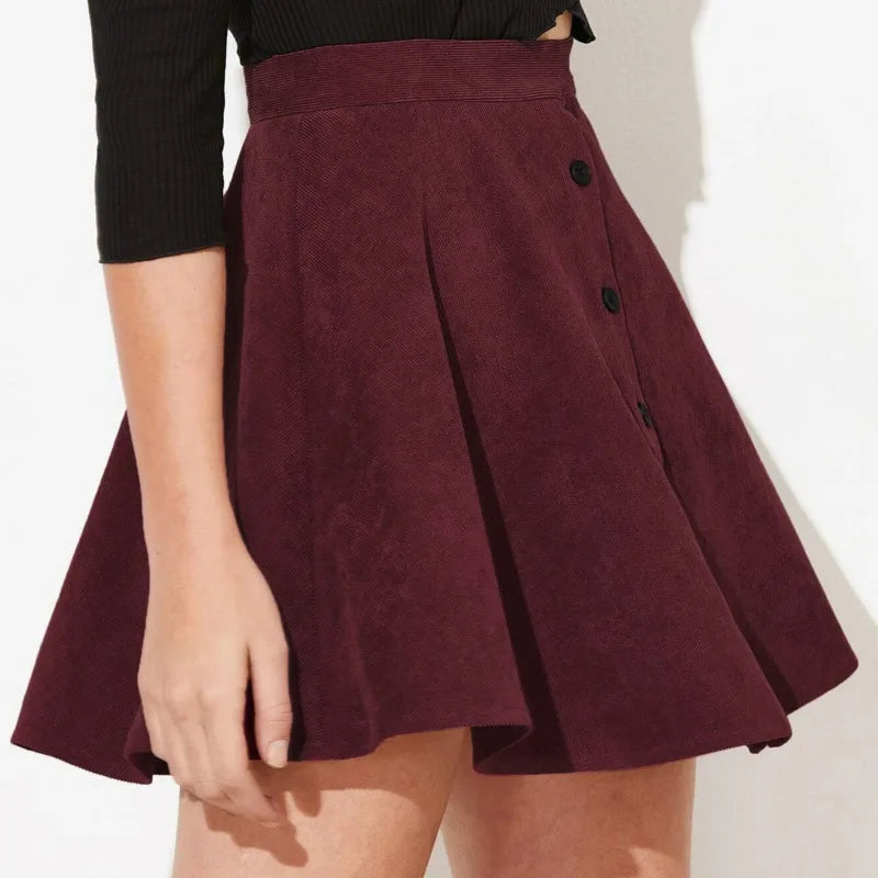 Savannah™ | High-Waist Corduroy Mini Skirt