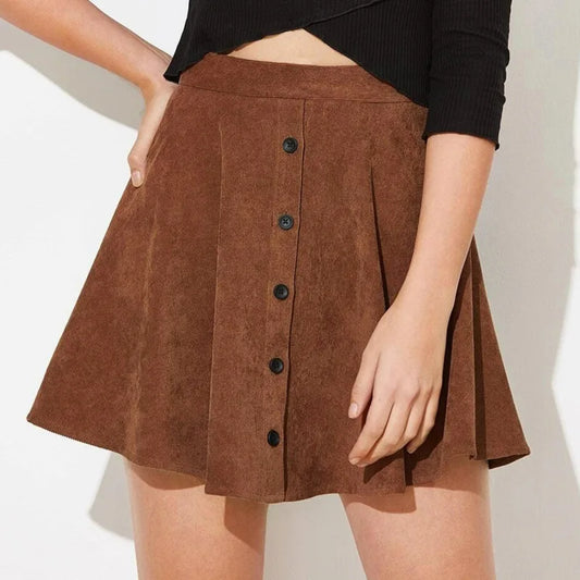 Savannah™ | High-Waist Corduroy Mini Skirt