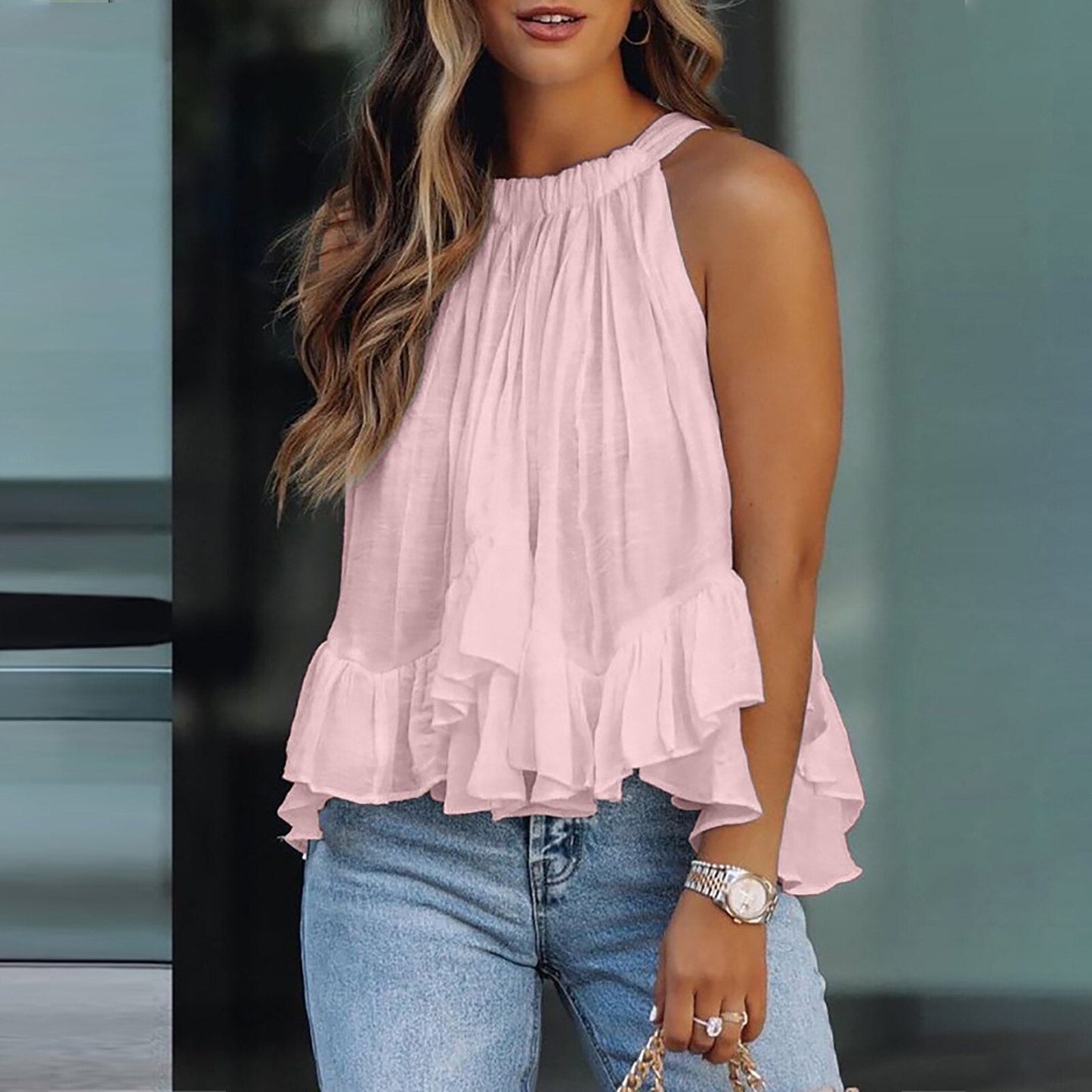 Sienna™  | Textured Ruffle Blouse