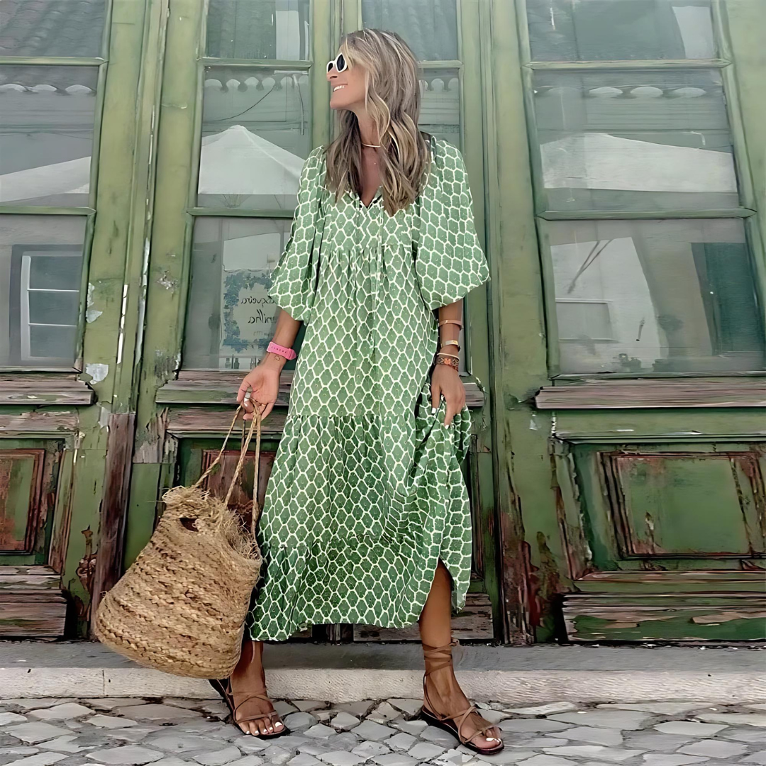 Mabel™ | Breezy High-Low Geometric Print Dress
